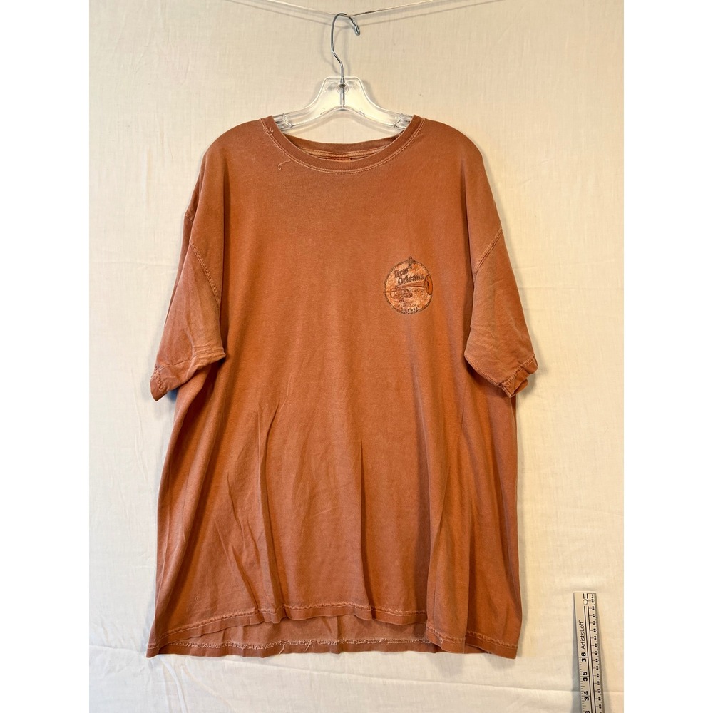 Comfort Colors Mens XL New Orleans Jazz Graphic T-Shirt Terracotta Orange Cotton